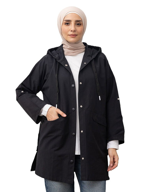 Black - Design 7201 Gabardine Jacket - Khotwh