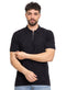 Black Design 7500Knit Polo Neck Zipper - T-Shirt - Khotwh