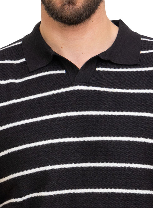 Black Design 7505Knit Polo Neck S - T-Shirt - Khotwh