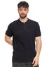 Black Design 7527Knit Polo Neck Zipper - T-Shirt - Khotwh