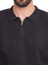 Black Design 7531Knit Polo Neck - T-Shirt - Khotwh