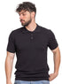 Black Design 7569Knit Polo Neck - T-Shirt - Khotwh