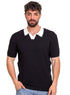 Black Design 7571Knit Polo Neck - T-Shirt - Khotwh