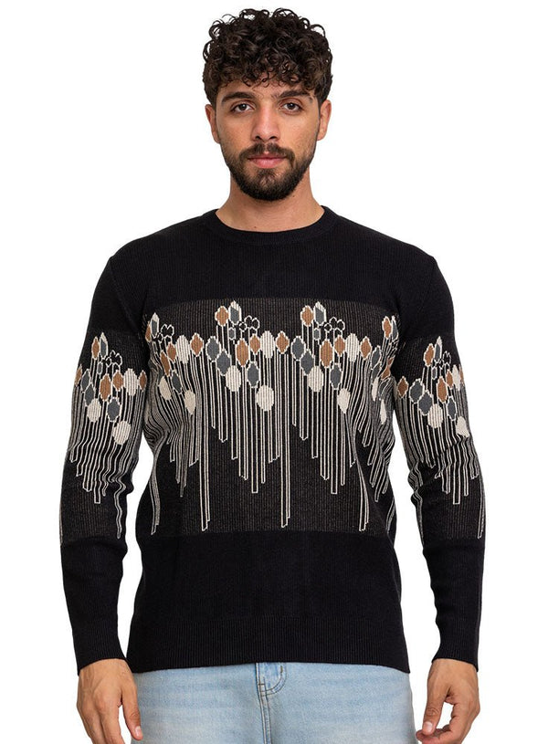 Black - Design120 - 1 Br - Striped Pullover - Khotwh