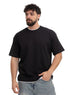 Black Double-Layerd Oversize Round T-Shirt - Khotwh