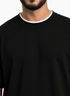 Black Double-Layerd Oversize Round T-Shirt - Khotwh