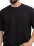 Black Double-Layerd Oversize Round T-Shirt - Khotwh