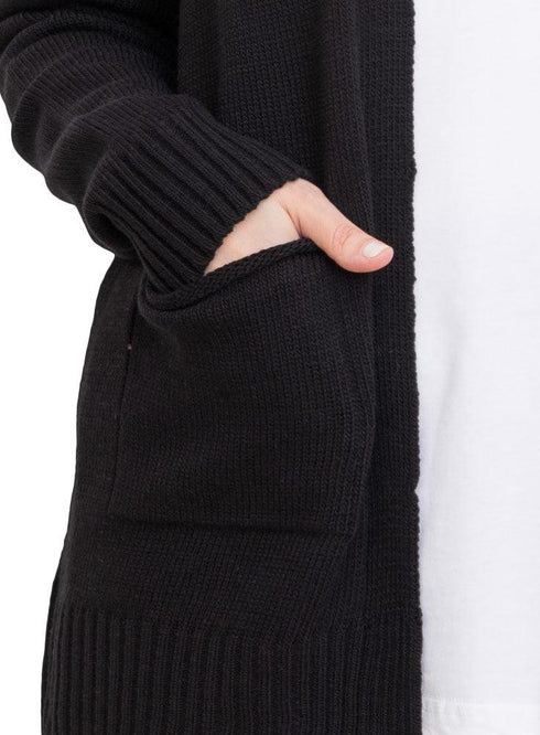 Black E - Basic Pocket Cardigan - Khotwh