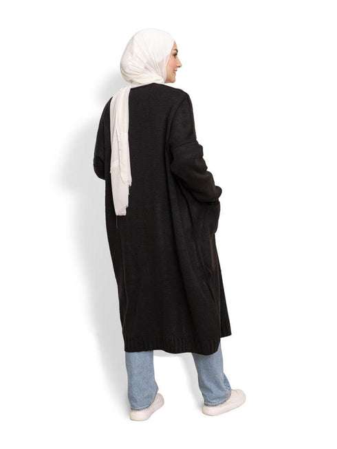 Black E - Knit - Long Cardigan - Khotwh