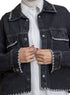 Black Embroidered - Jacket Jeans - Khotwh