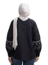 Black Embroidered Poplin Shirt - Khotwh