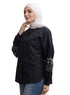 Black Embroidered Poplin Shirt - Khotwh