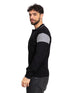Black F - Striped Polo Neck Pullover Design 1 - Khotwh