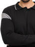 Black F - Striped Polo Neck Pullover Design 1 - Khotwh