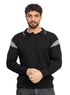 Black F - Striped Polo Neck Pullover Design 1 - Khotwh