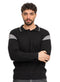 Black F - Striped Polo Neck Pullover Design 1 - Khotwh