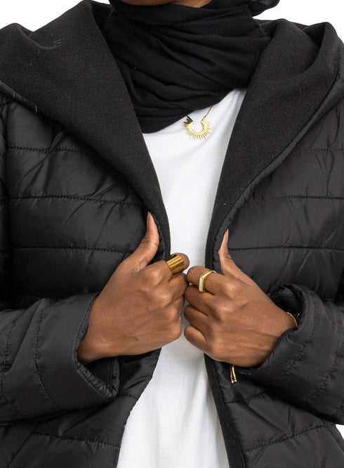 Black Feather Double Face Jacket - Khotwh