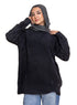 Black Fluffy Over Size Pullover - Khotwh