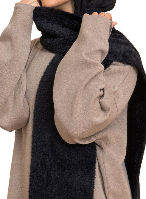 Black Fluffy Scarf - Khotwh