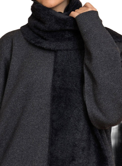Black Fluffy Scarf - Khotwh