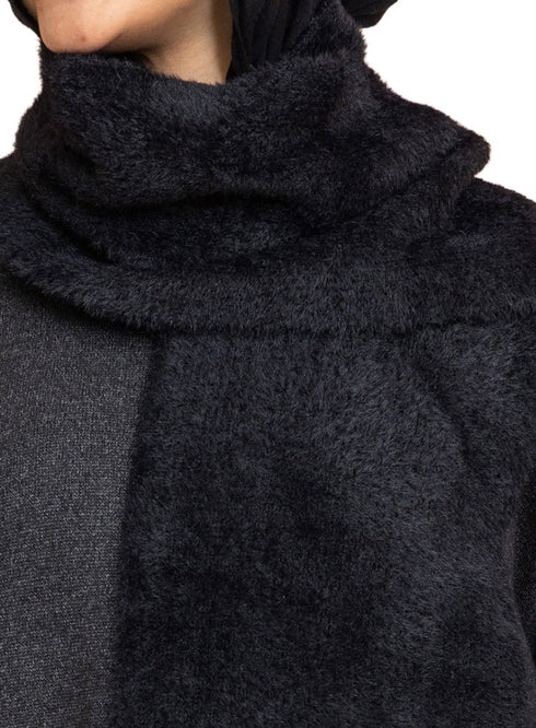 Black Fluffy Scarf - Khotwh