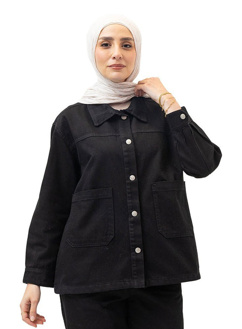 Black Gabardine Jacket 4 - Khotwh