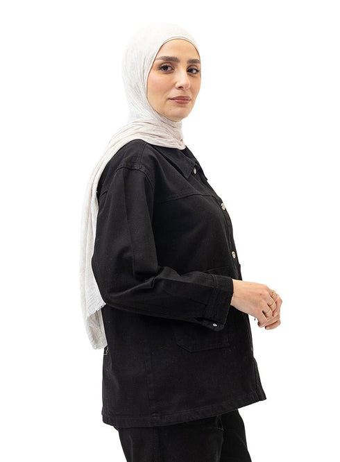 Black Gabardine Jacket 4 - Khotwh