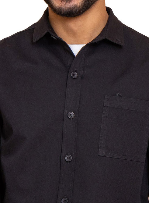 Black Gabardine Shirt - Khotwh