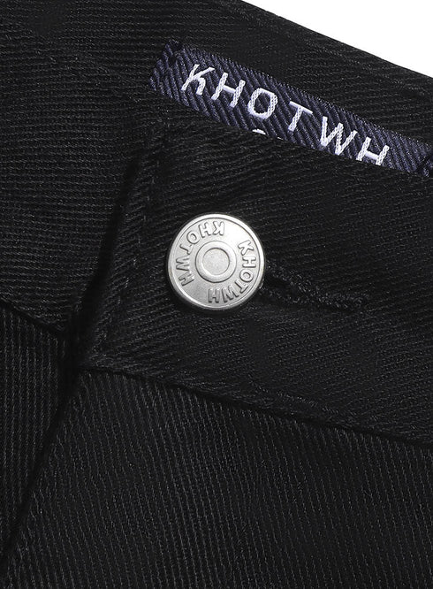 Black Gabardine Wide Leg Pant - Khotwh