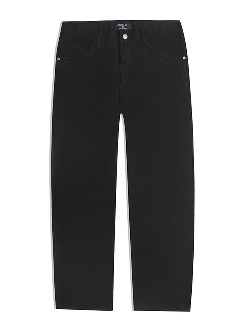Black Gabardine Wide Leg Pant - Khotwh