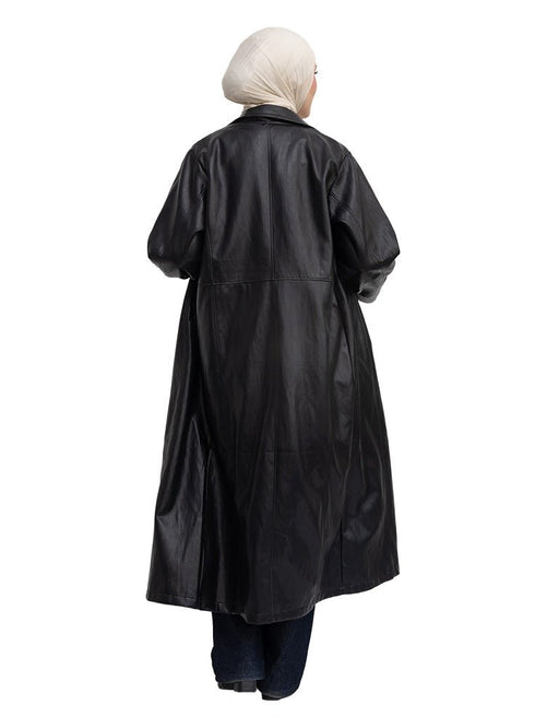 Black - GS-Leather Coat - Khotwh