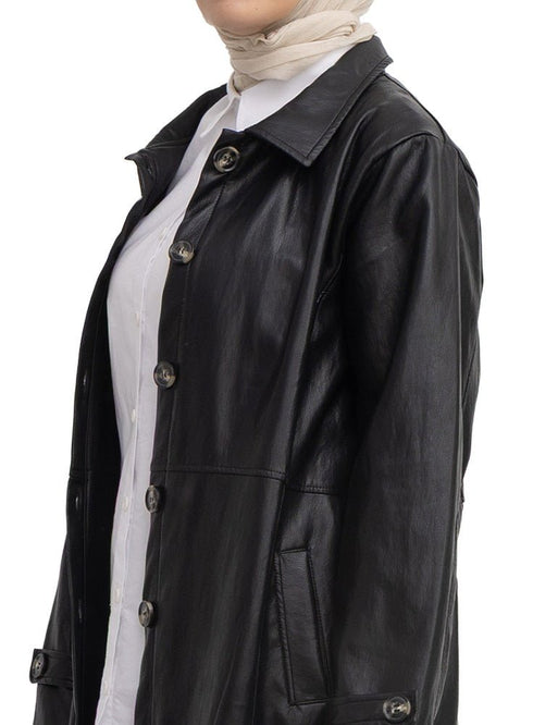 Black - GS-Leather Coat - Khotwh