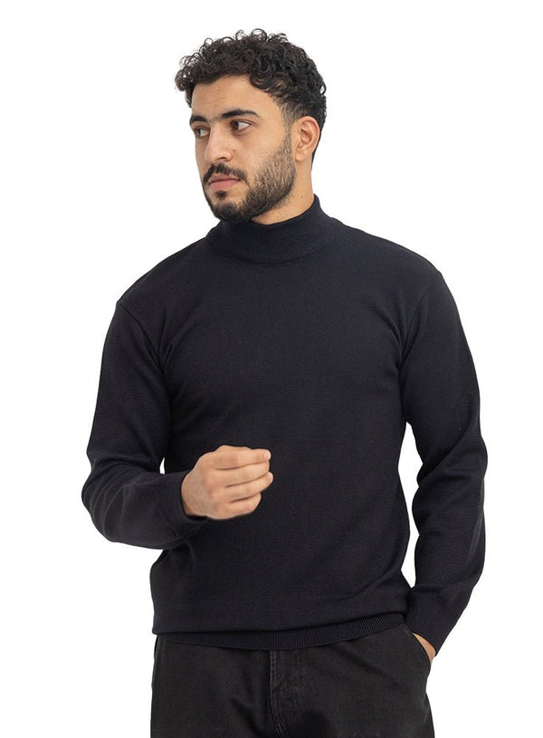 Black Half Cole Pullover - Khotwh
