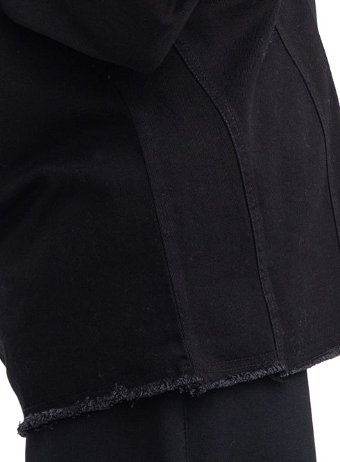 Black Hoodie Gabardine Jacket - Khotwh
