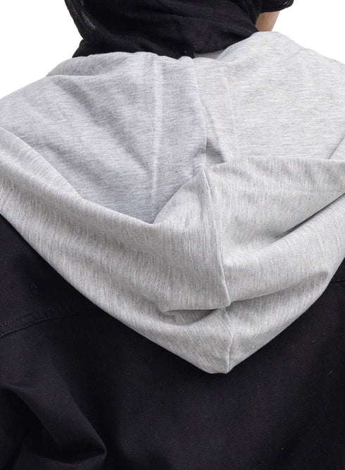 Black Hoodie Gabardine Jacket - Khotwh