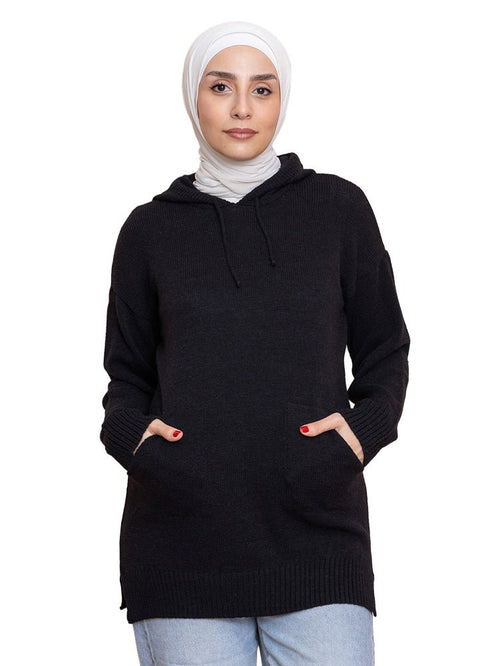 Black Hoodie Pullover - Khotwh