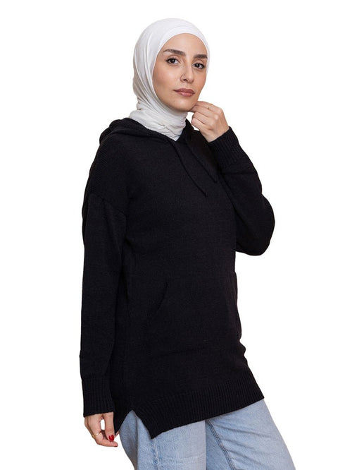 Black Hoodie Pullover - Khotwh