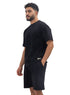 Black Jacquard - Over Size Round T-Shirt - Khotwh