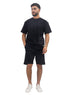 Black Jacquard - Over Size Round T-Shirt - Khotwh
