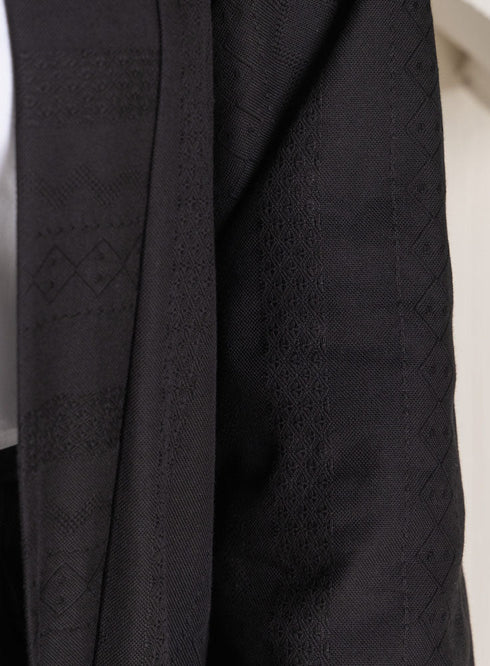 Black Jacquard Suit - Khotwh