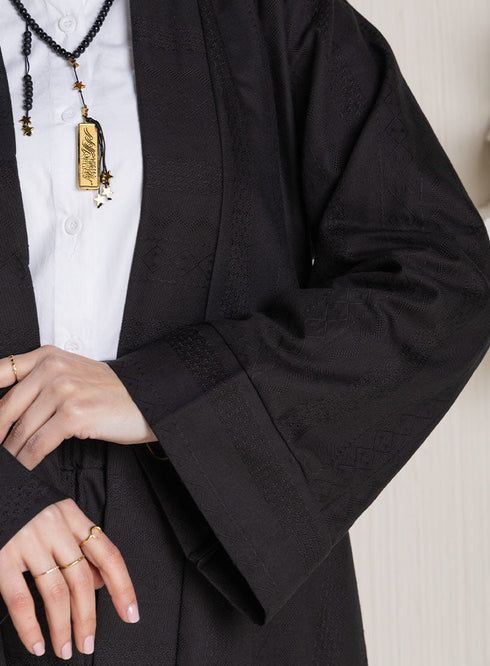 Black Jacquard Suit - Khotwh