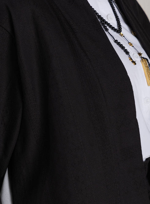 Black Jacquard Suit - Khotwh