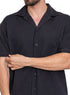 Black Jacquard Tennis Collar Shirt - Khotwh