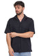 Black Jacquard Tennis Collar Shirt - Khotwh