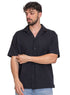 Black Jacquard Tennis Collar Shirt - Khotwh
