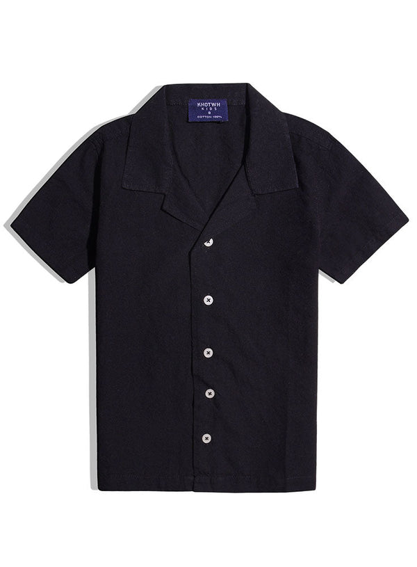 Black Kids Linen Shirt - Khotwh