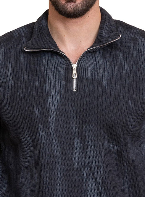 Black Kint Half Zipper - Khotwh