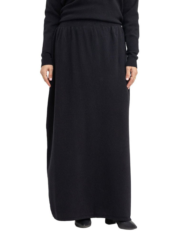 Black Knitted Skirt - Khotwh