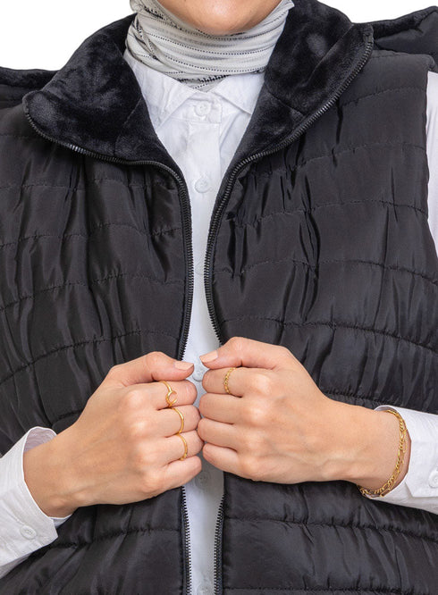 Black L - Cut Double Face Jacket - Khotwh