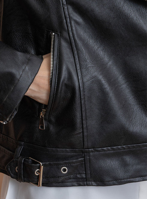Black Leather Jacket - Khotwh